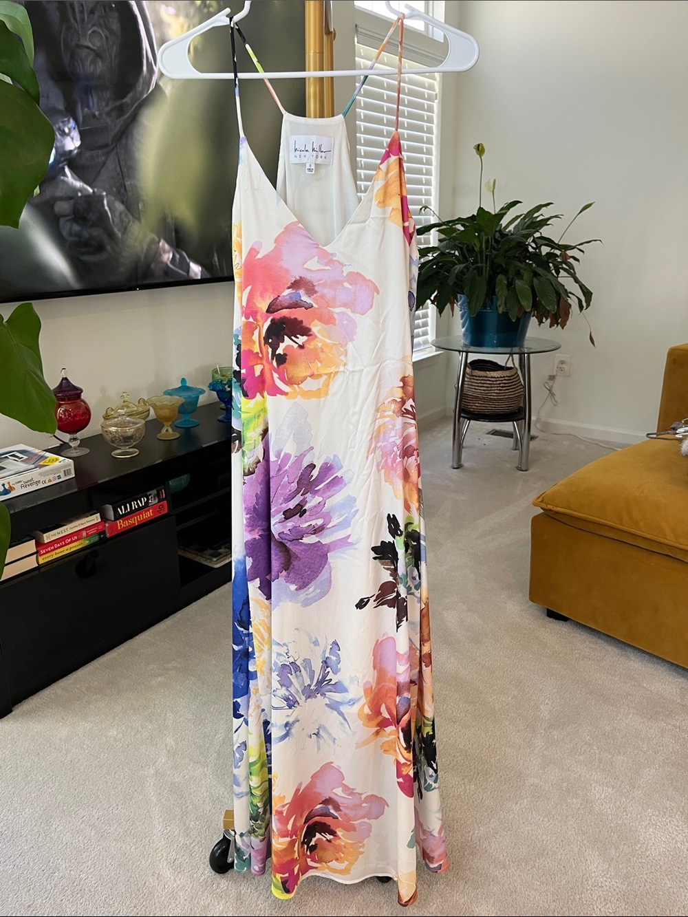 Handkerchief Studio Floral Slip Maxi Dress in Ivory Multi